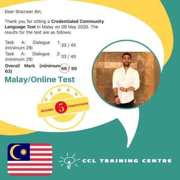 NAATI CCL Training Centre Malay Result