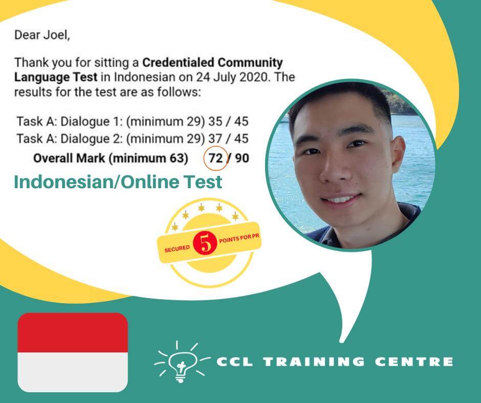 NAATI CCL Training Centre Indonesian Result 2